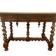 Table bureau Louis XIII en noyer sculpté XIX siècle