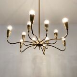 Italian mid century modern brass Sputnik chandelier