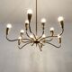 Italian mid century modern brass Sputnik chandelier