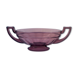 Noémie art deco glass coupe Val Saint Lambert 1935, purple color