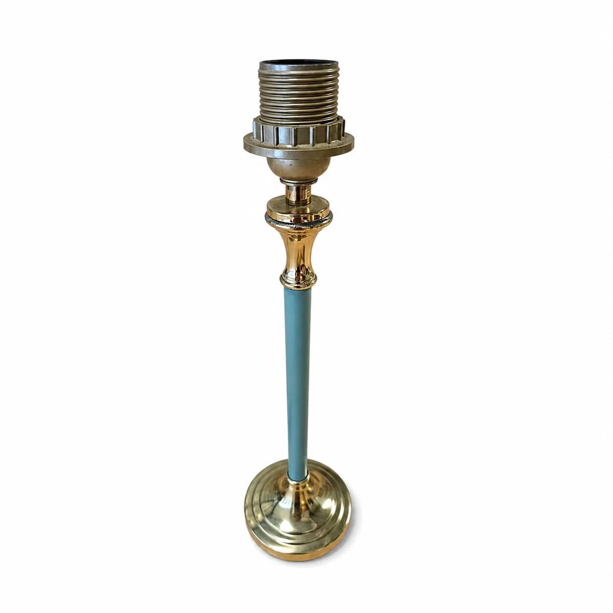 2 x brass and blue steel table lamps from Kullmann / 1970s