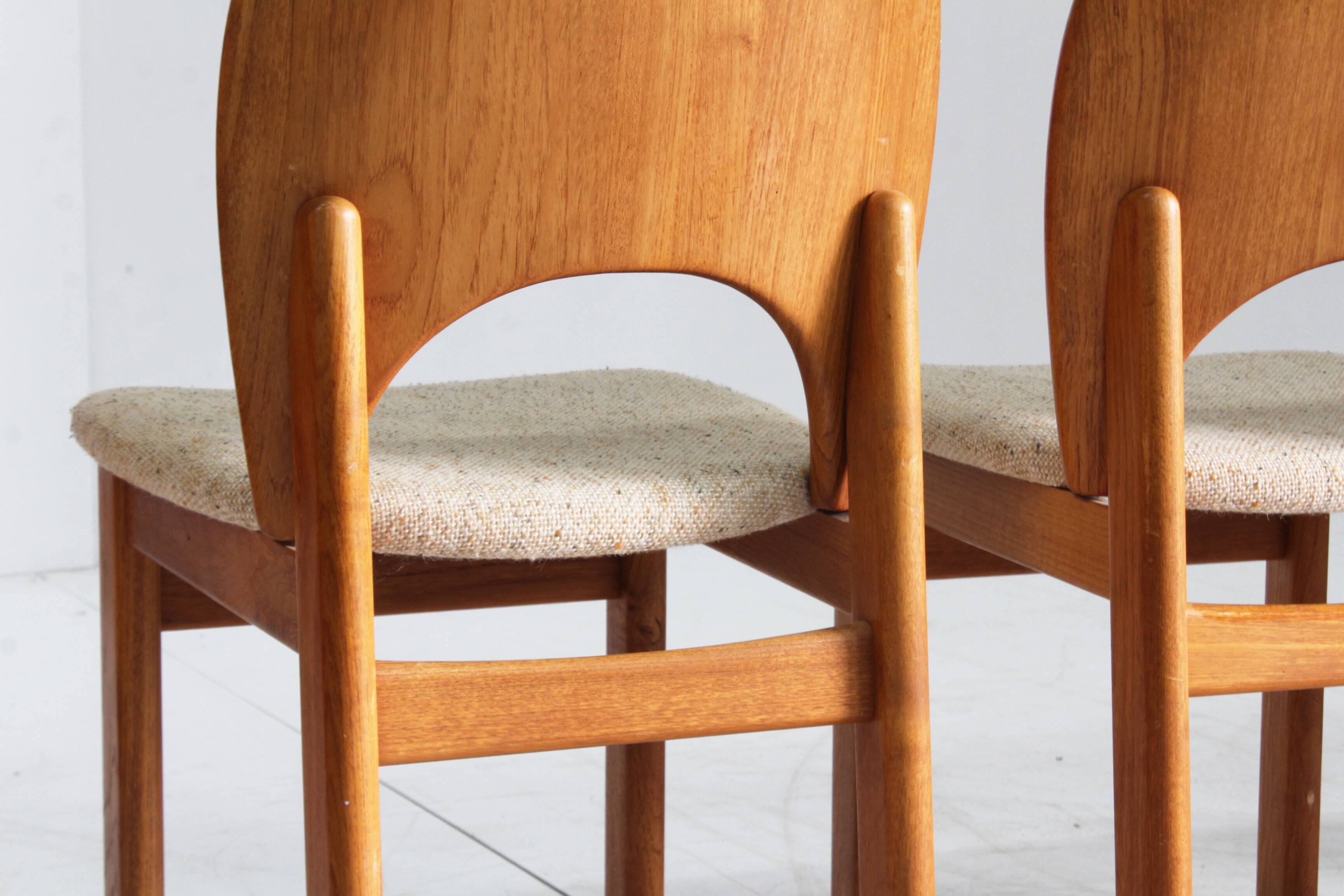 Chaises de salle à manger vintage en teck danois par Glostrup, lot de 5