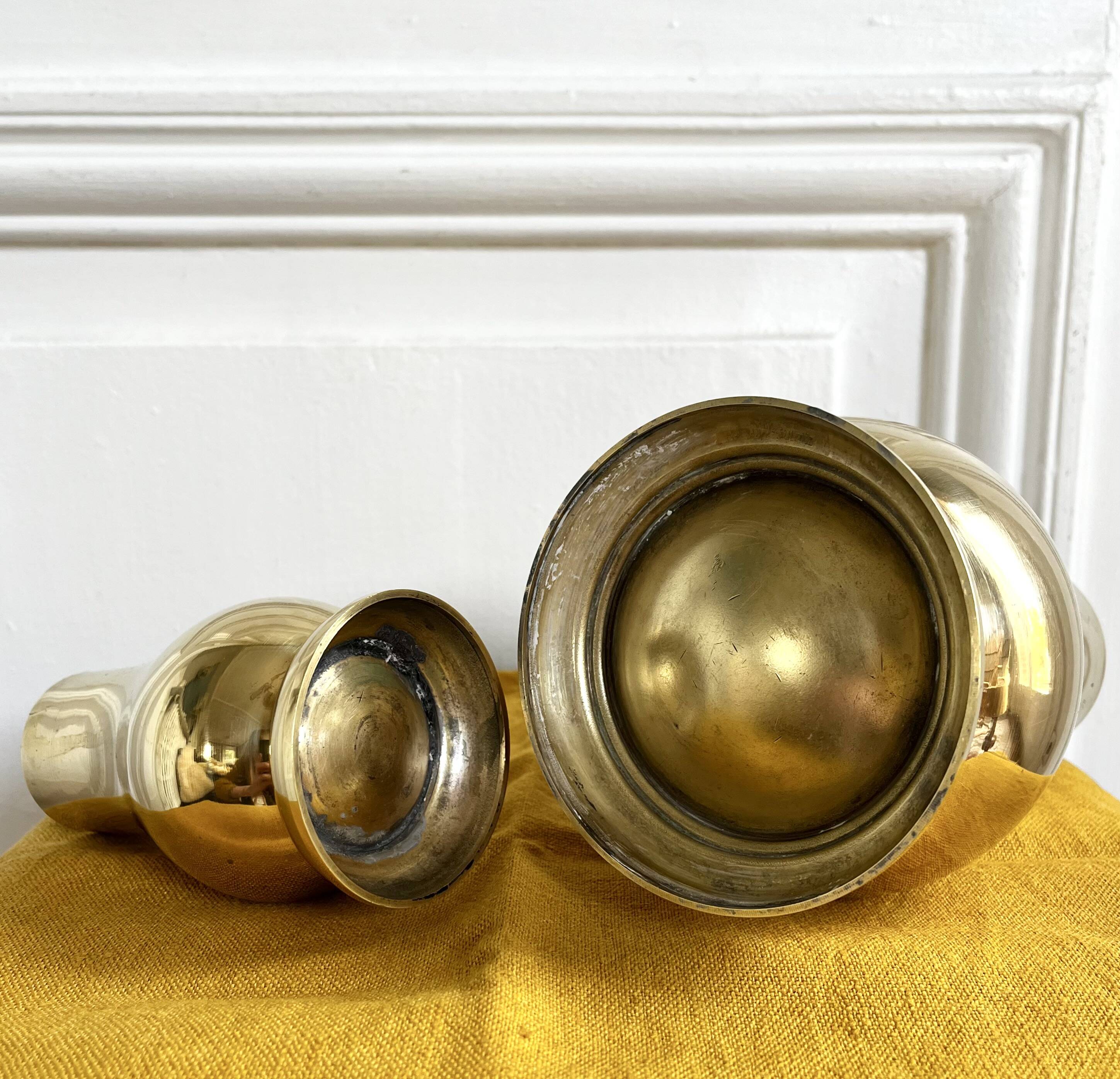 Pair of brass vases