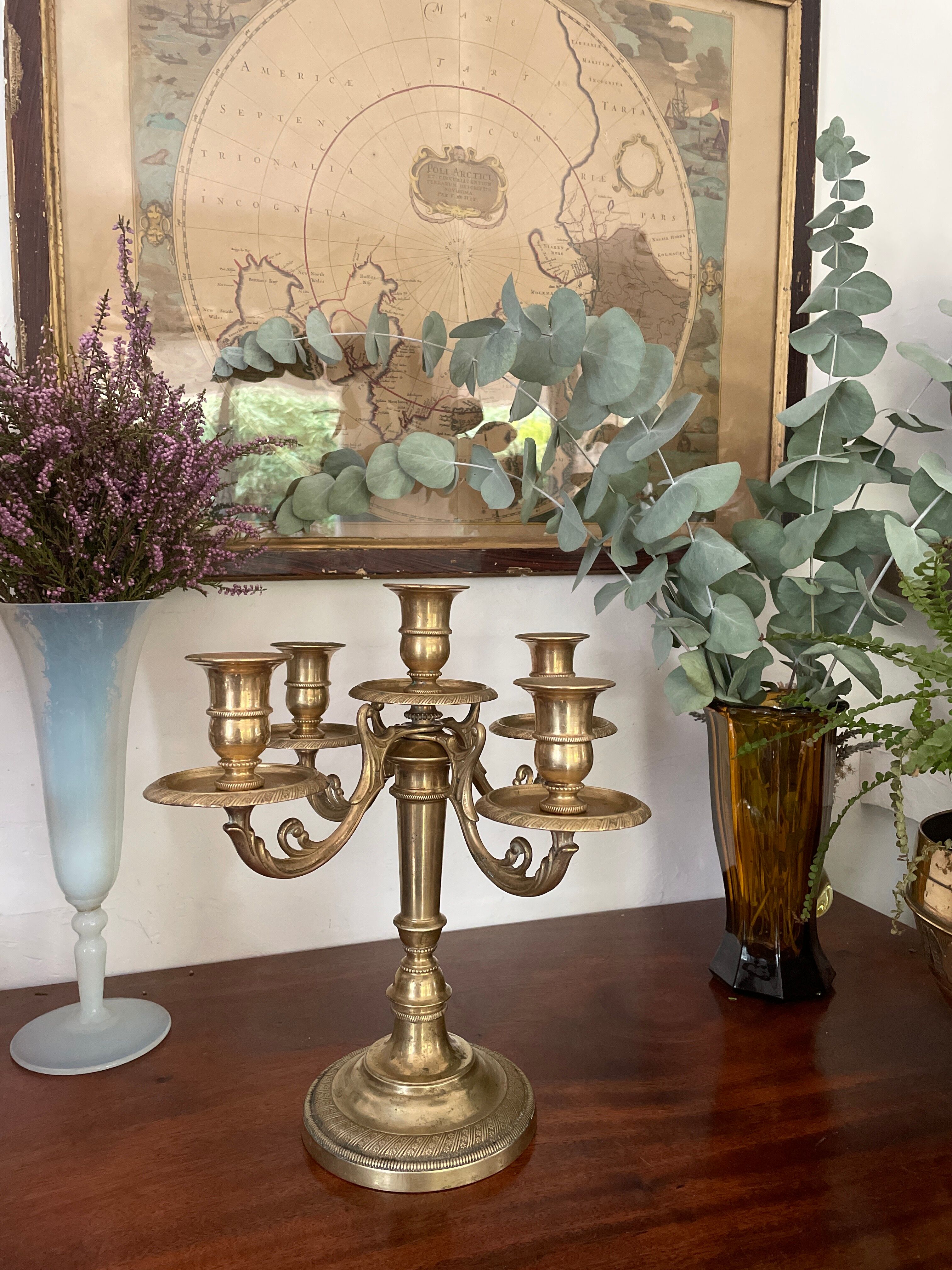 Chandelier in gilded bronze art nouveau