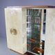 Cabinet de bar Aldo Tura en peau de chèvre sur piédestal, années 1960