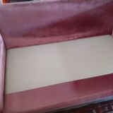 Sofa 2 places, removable, in powder pink velvet