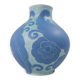 Art Deco Vase Grand Gustavsberg Sgraffito Josef Ekberg, Sweden, 1922