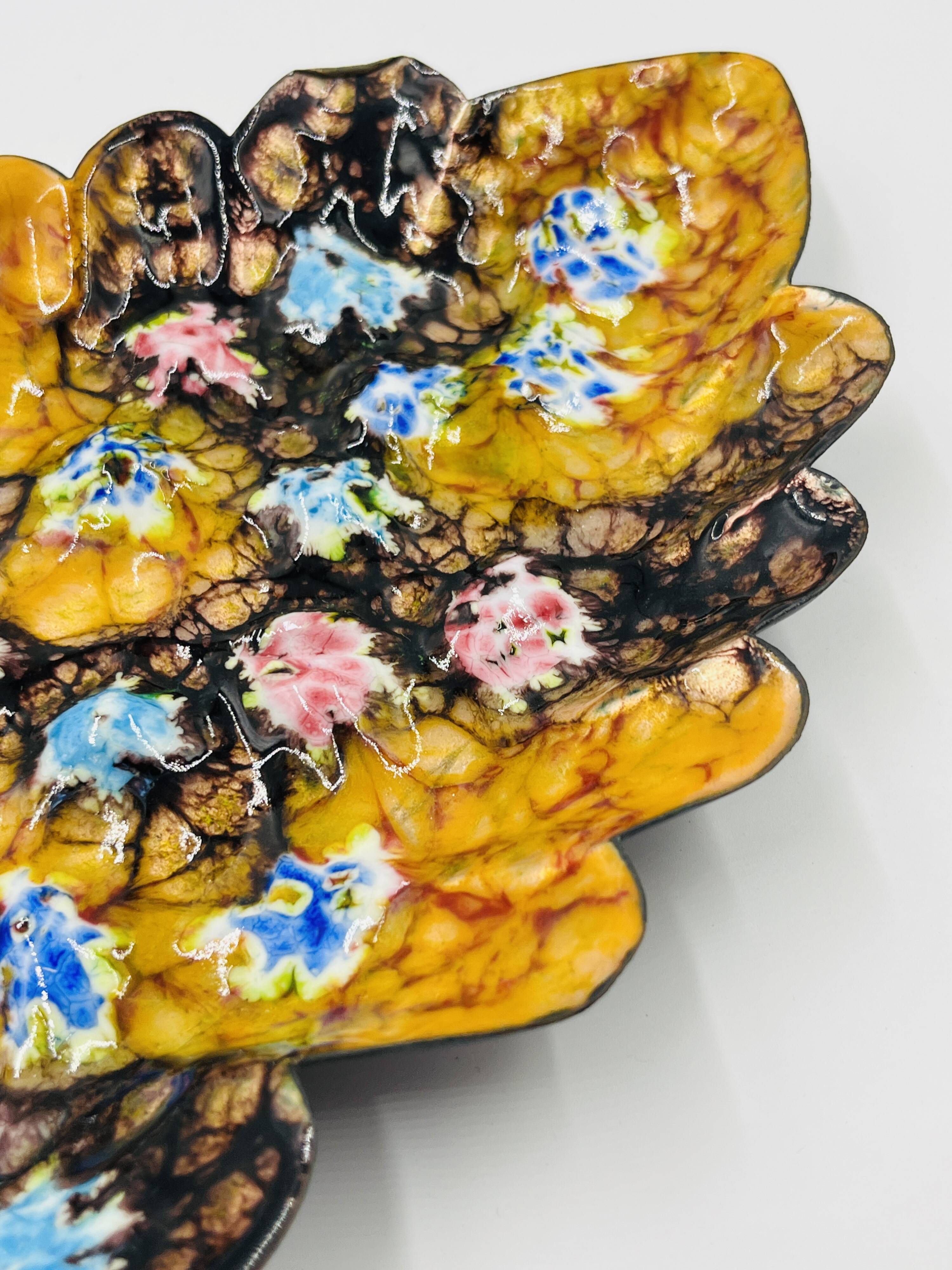 Large Enamelled Copper Plate Esmaltes Garcia 70s