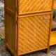 Bamboo cabinet woven and modular pine vintage 1960