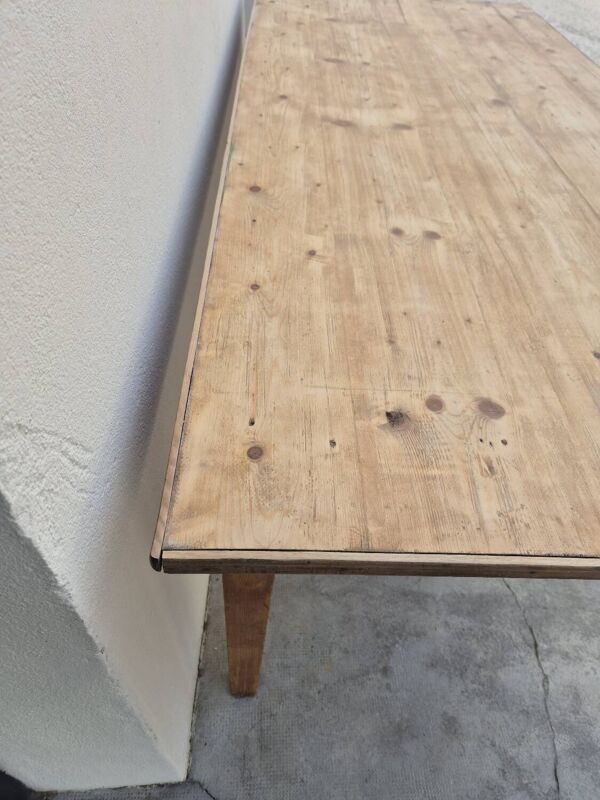 Table de ferme magasin rustique ancienne 2 tiroirs -2m22
