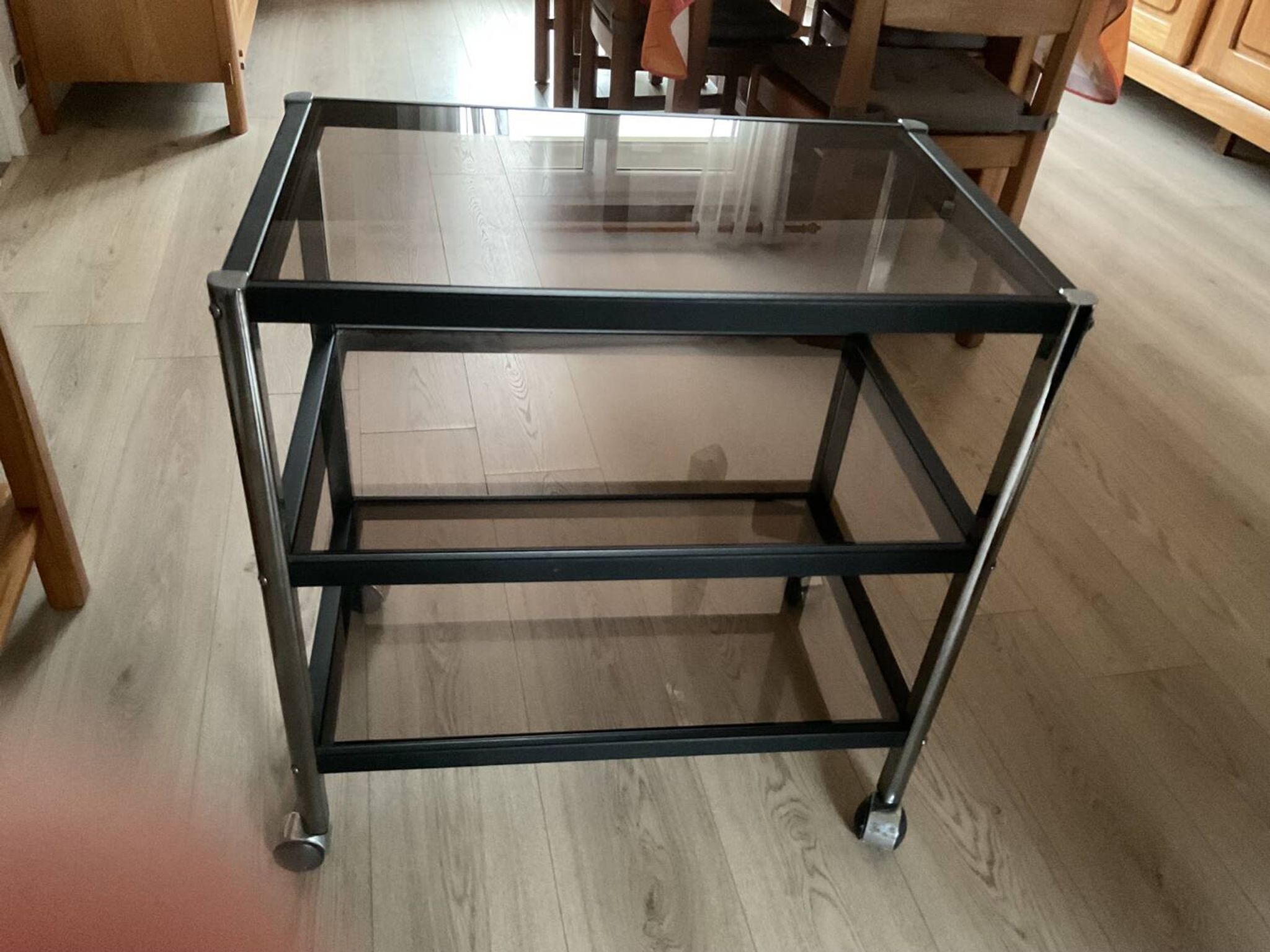 Smoked glass table from the 70s