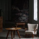 Viggo Boesen, Lounge Chair in Oak and Sheepskin Shearling, Modern Danish, 1950s