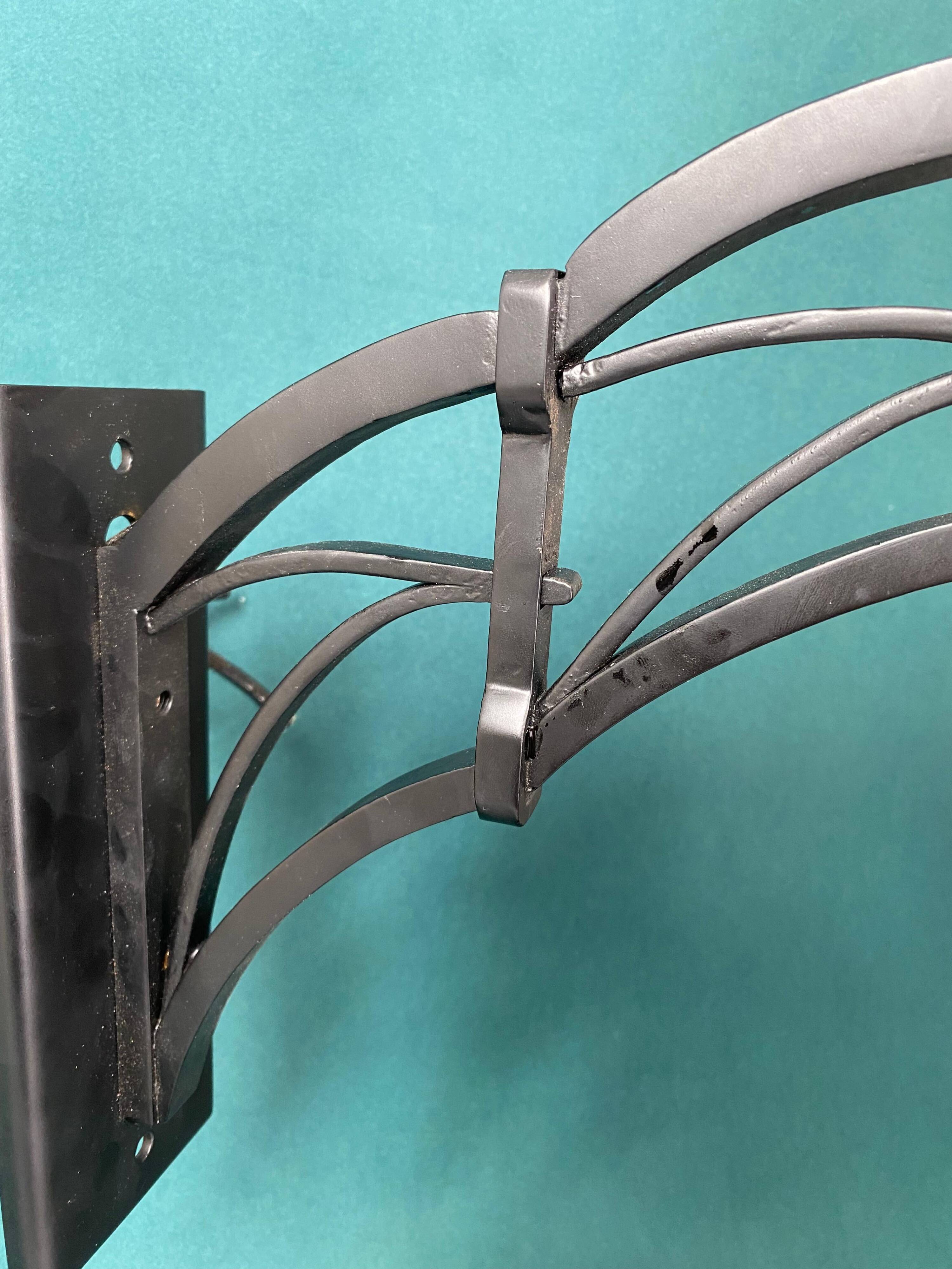 Black Art Nouveau wall lamp