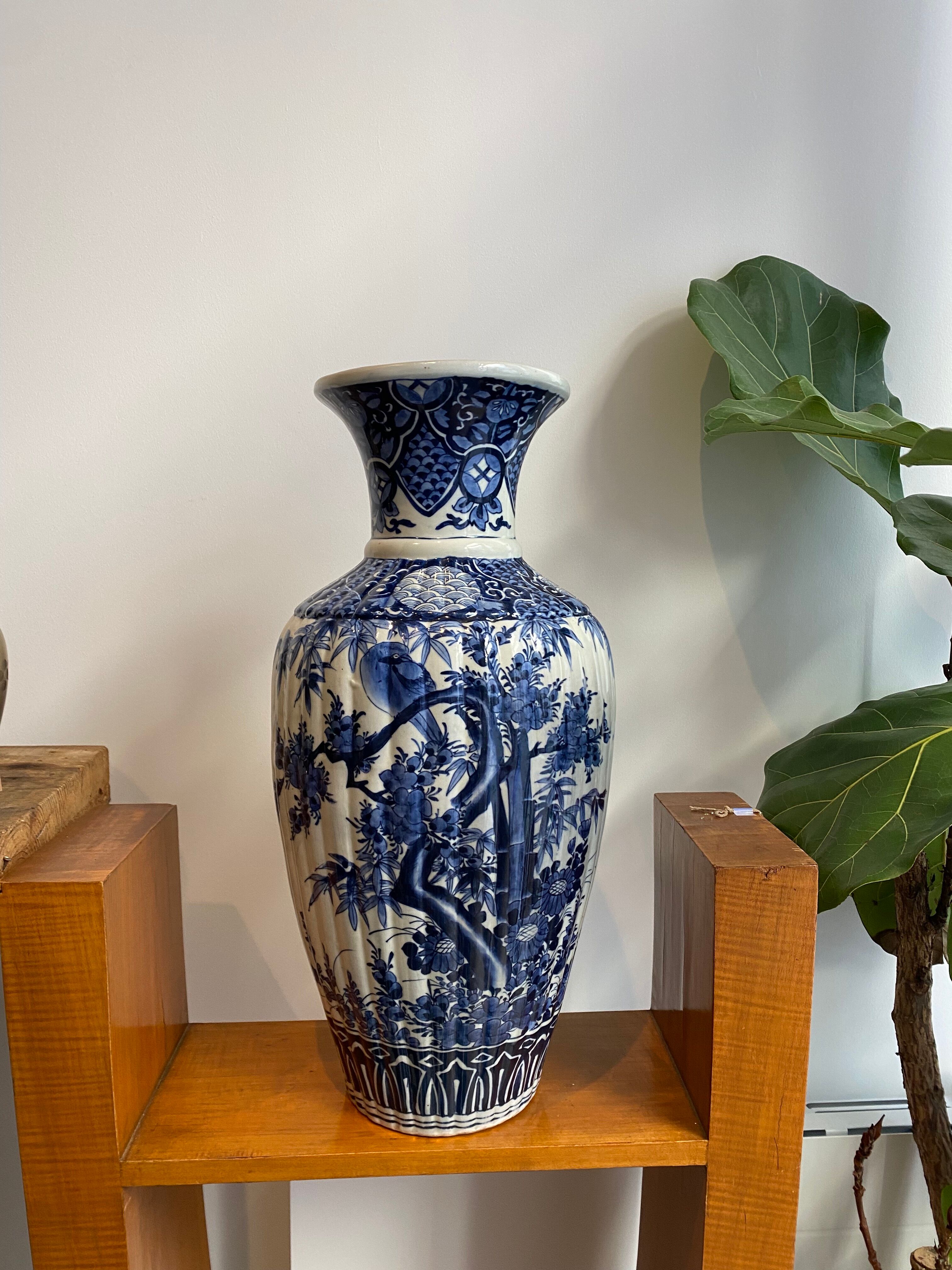 Vase chinois en blanc bleu