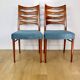 Danish vintage chairs blue turquoise vintage - set of 4 - great set