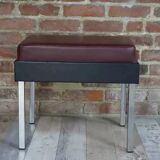 Strafor stool from the 50s, chrome and imitation leather