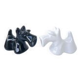 Salière Et Poivrière Céramique Chien Scottish Terrier Noir Et Blanc
