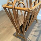 Rattan magazine rack