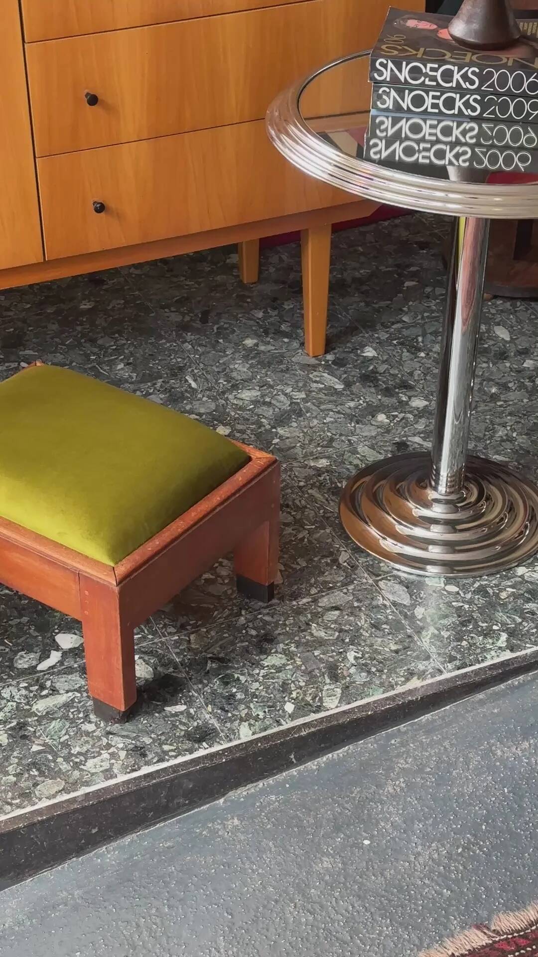 Amsterdamse School footstool, Netherlands, 1920s