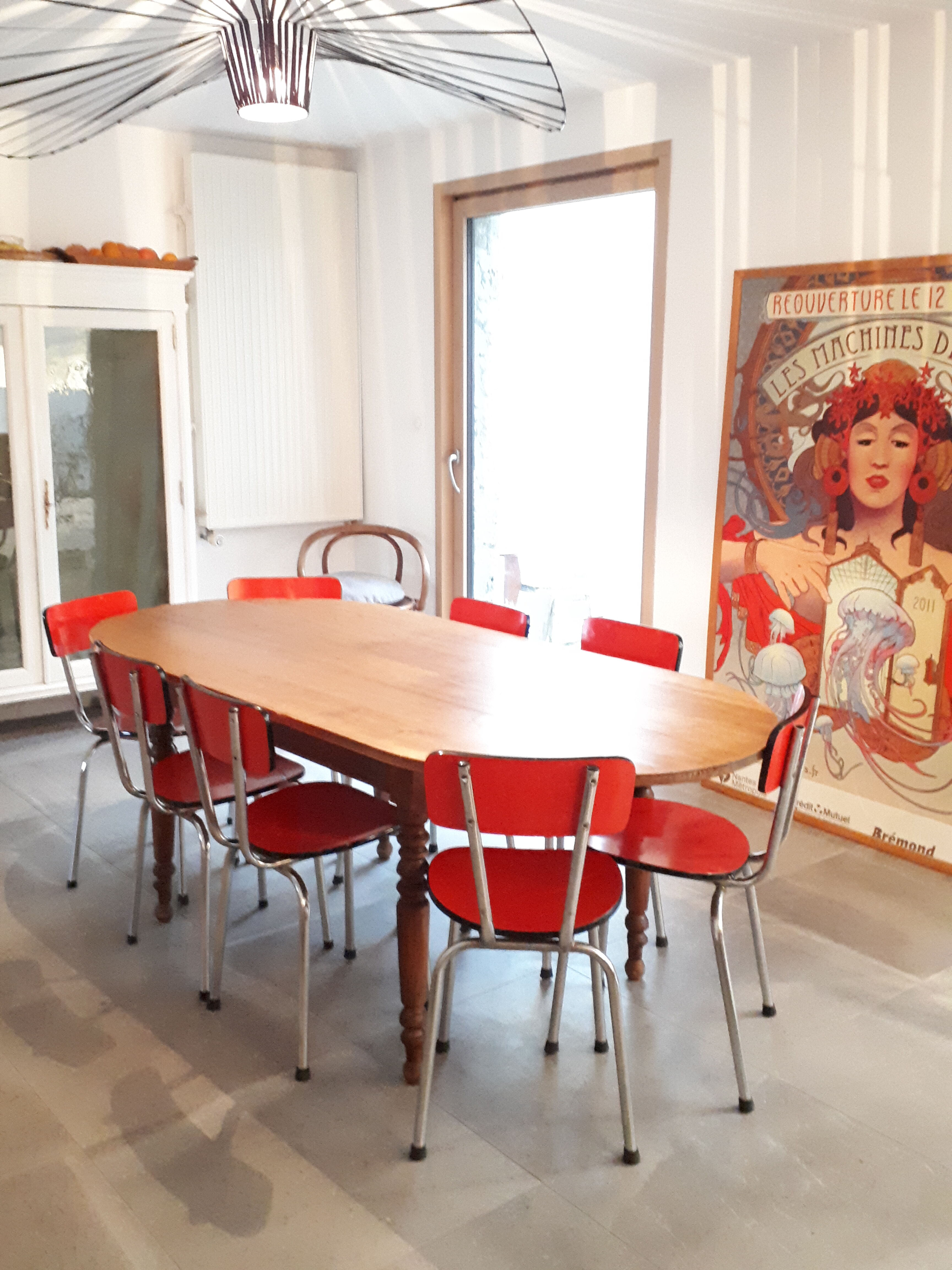 Farm table walnut oval tray