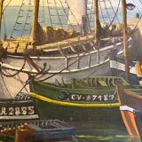 Fishing boats - painting on canvas board