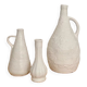 Set of 3 white stoneware vases