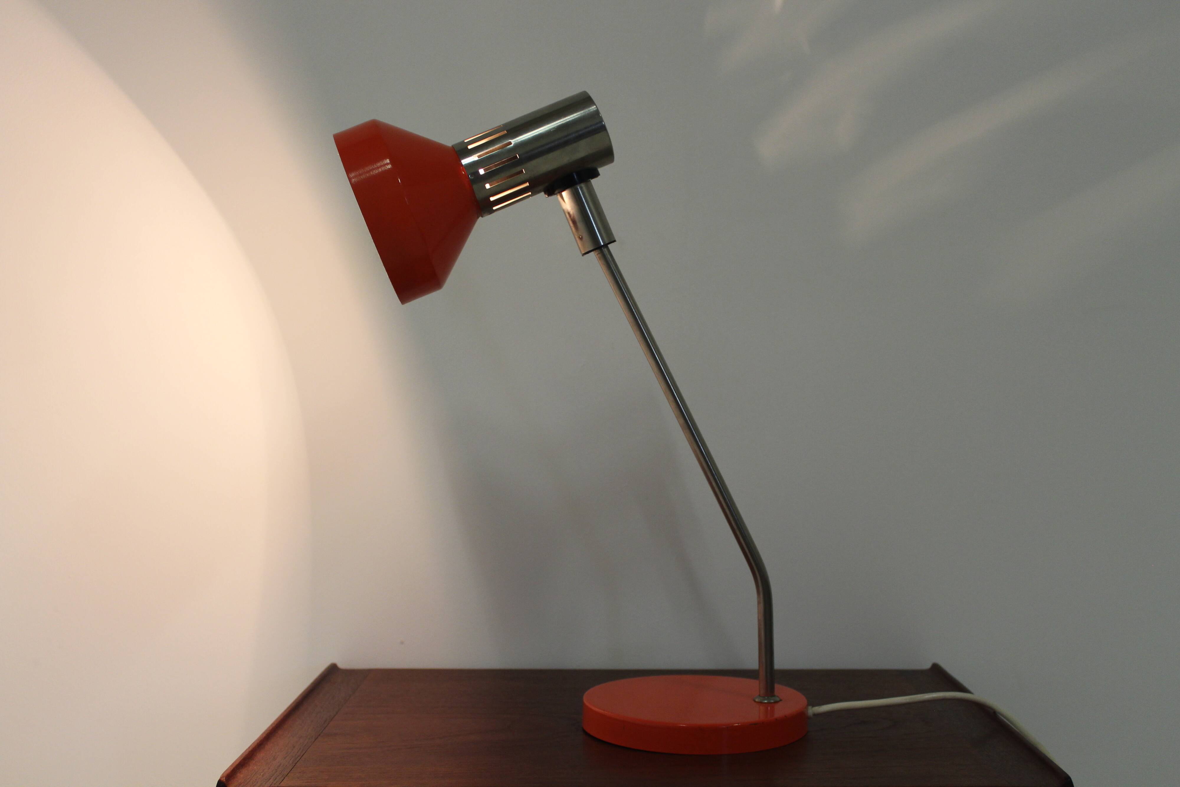 Mid-century orange table lamp, Gemany, 1970´s.
