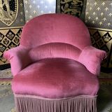 Toad armchair Napoleon III pink velvet