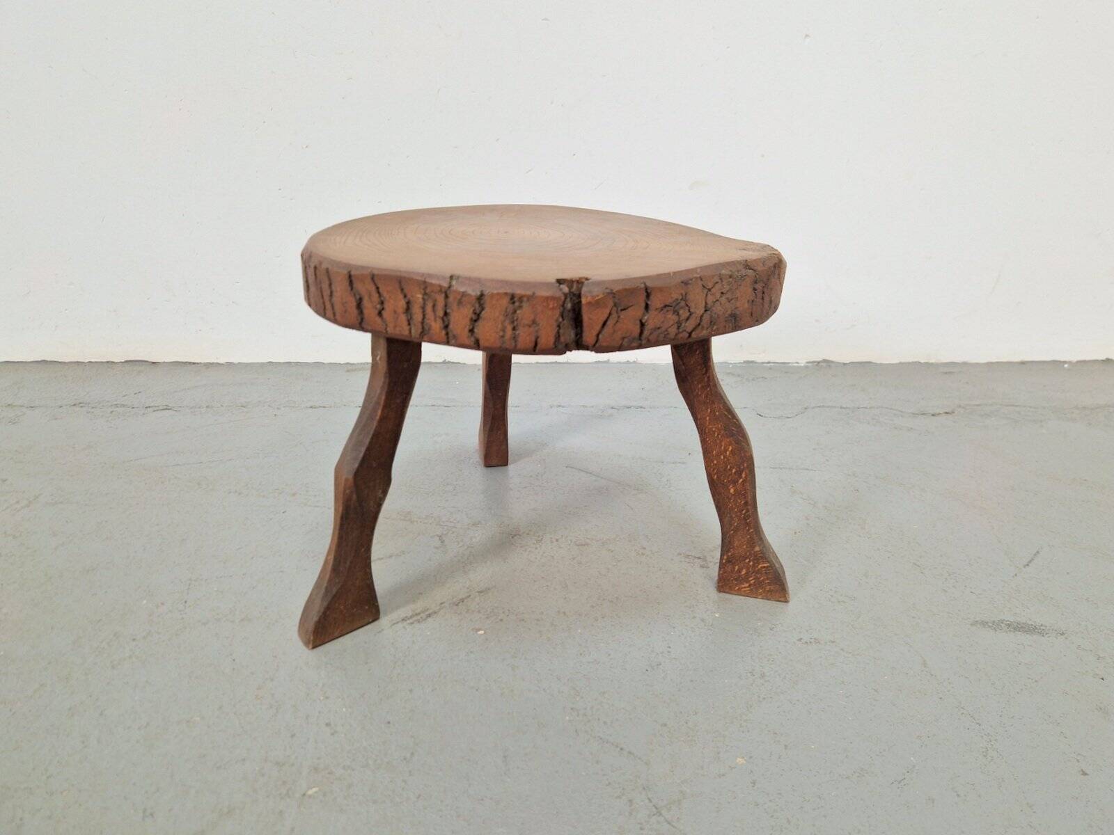 Mid-Century Brutalist Tree Trunk Side Table, 1960s