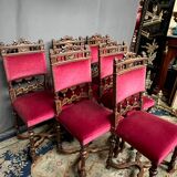 Set of six Renaissance style chairs.