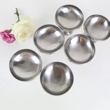 Set of 6 stainless steel bowls by Letang-Remy, vintage French, 1970s