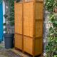 Bamboo cabinet woven and modular pine vintage 1960