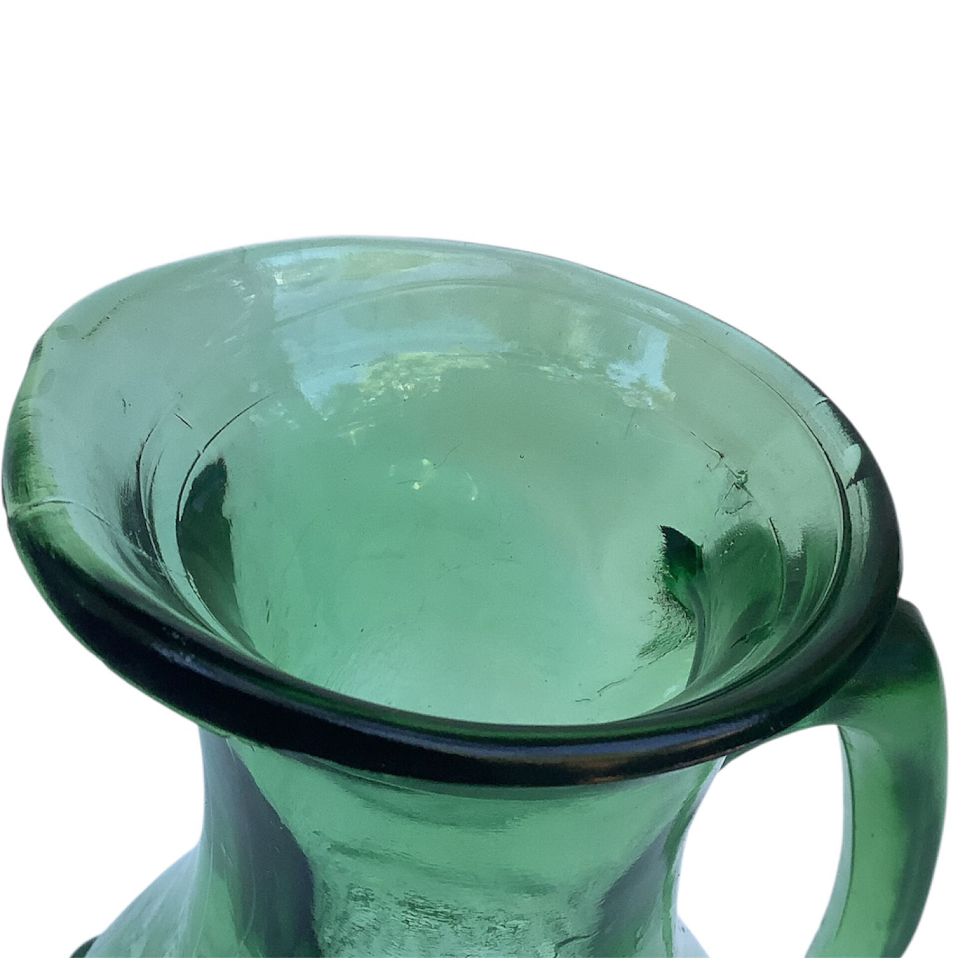 Carafe, pichet, broc à eau en verre vert VEA