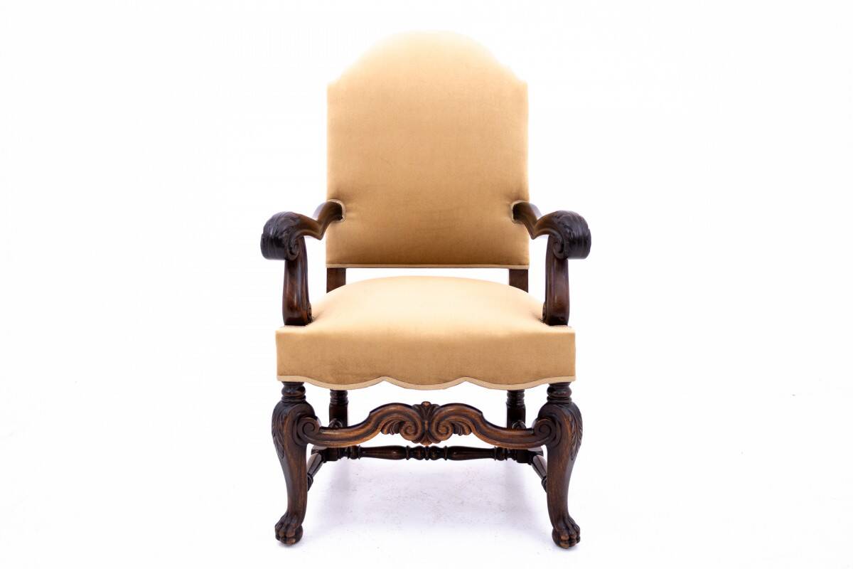 A pair of antique armchairs, Western Europe, around 1900. After renovation
