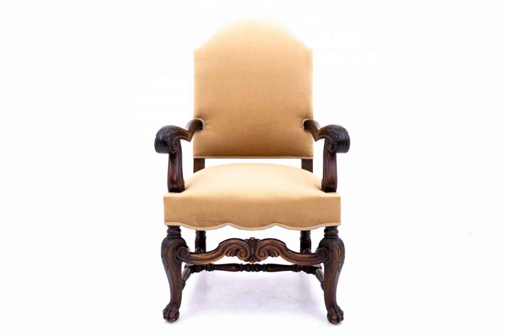 A pair of antique armchairs, Western Europe, around 1900. After renovation
