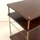 Table d'appoint en acajou et laiton, 50's