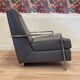 1970s steel and leather designer armchair