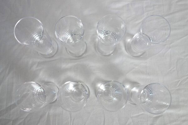8 verres à champagne vintage en cristal de Sèvres, années 70