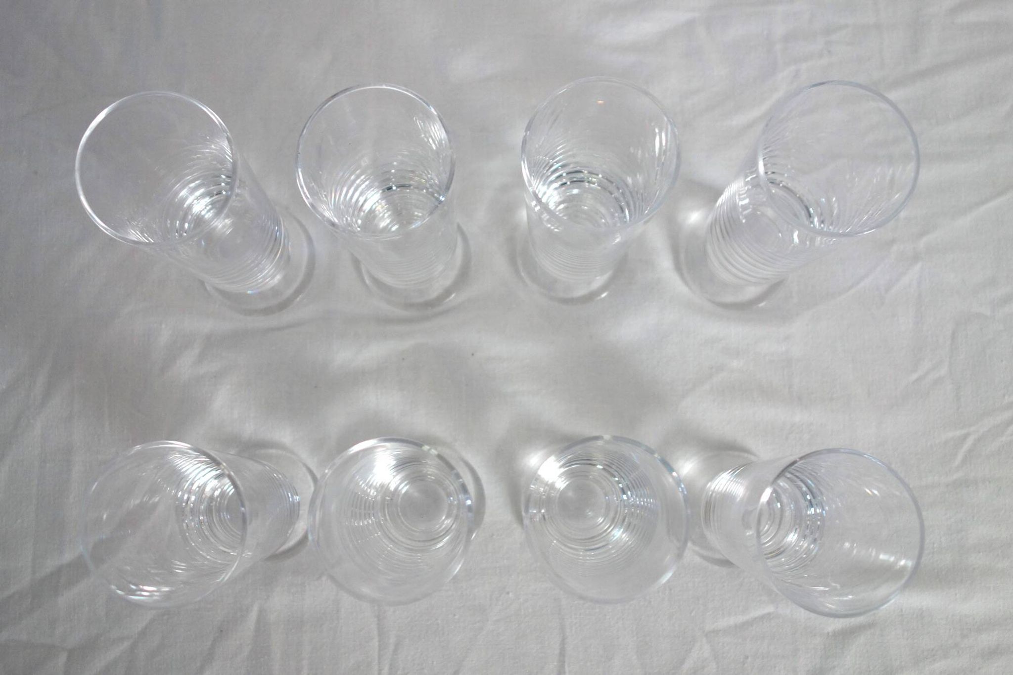 8 vintage Sèvres crystal champagne glasses, 1970s