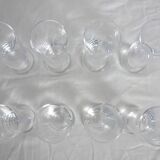 8 vintage Sèvres crystal champagne glasses, 1970s