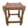 Leather braid stool