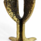 Brutalist bronze candle holder