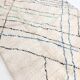 Moroccan Berber carpet blessed ouarain ecru with colored lines 236x160cm