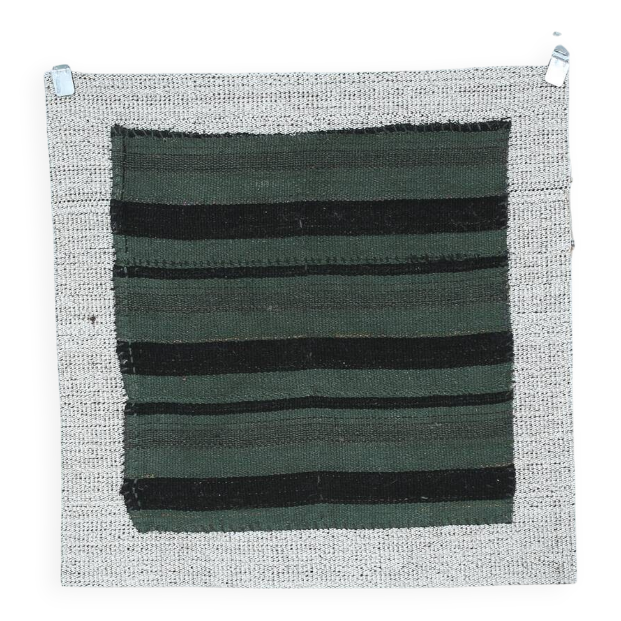 Green & Black Vintage Kilim Rug, 86x86Cm