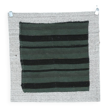 Green & Black Vintage Kilim Rug, 86x86Cm
