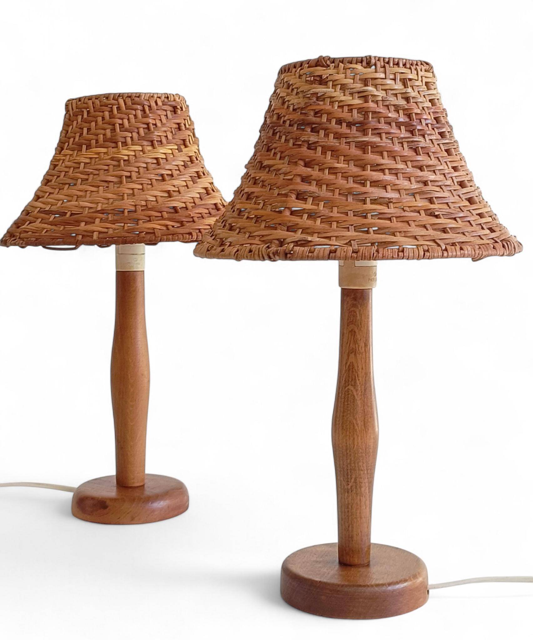 Pair of 1960s Swedish Pine Table Lamps by Ikea — Mid-Century Organic Modern
