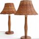 Pair of 1960s Swedish Pine Table Lamps by Ikea — Mid-Century Organic Modern