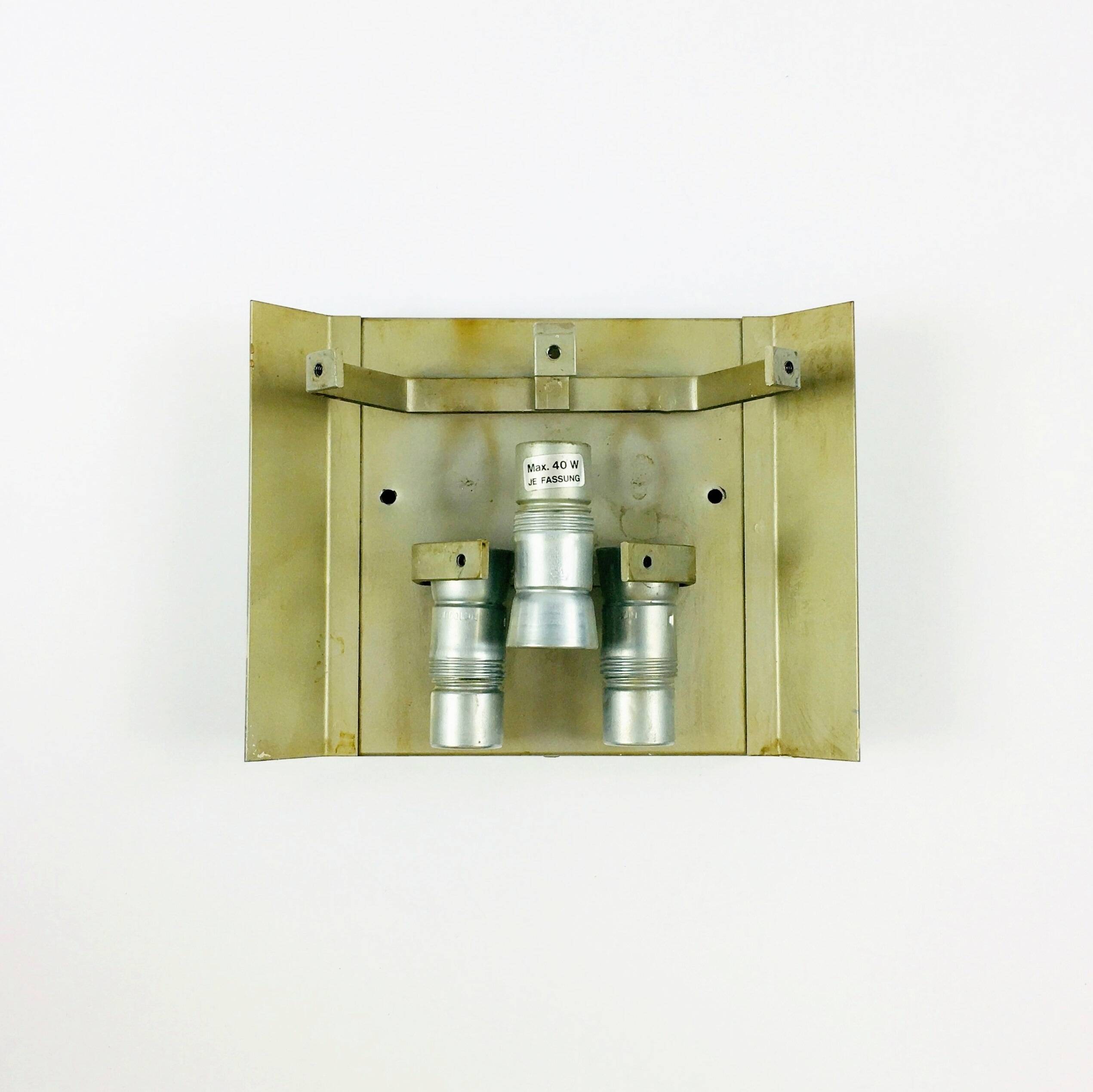 Pair Of Mid Century Ice Glass Wall Lamps From Kalmar Franken, Austria,1960s