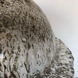 Large antique table lamp in glass and brass