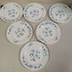Lot de 6 assiettes plate Arcopal Véronica Myosotis fleur bleu vintage